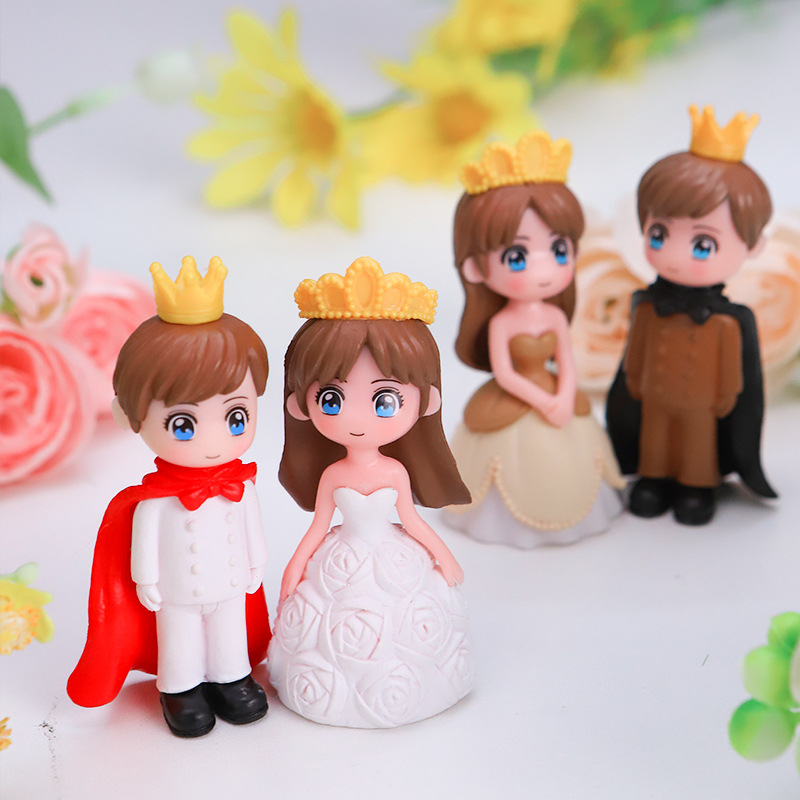 Par princ i princeza – mini krajinski ukrasi od plastike za vrt, DIY dekoracije za tortu