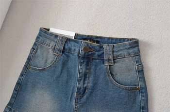 Ženske kratke traperice s visokim pojasom, ljeto, novi model, univerzalni za sve stilove, vintage pranje, slobodan kroj, široke nogavice