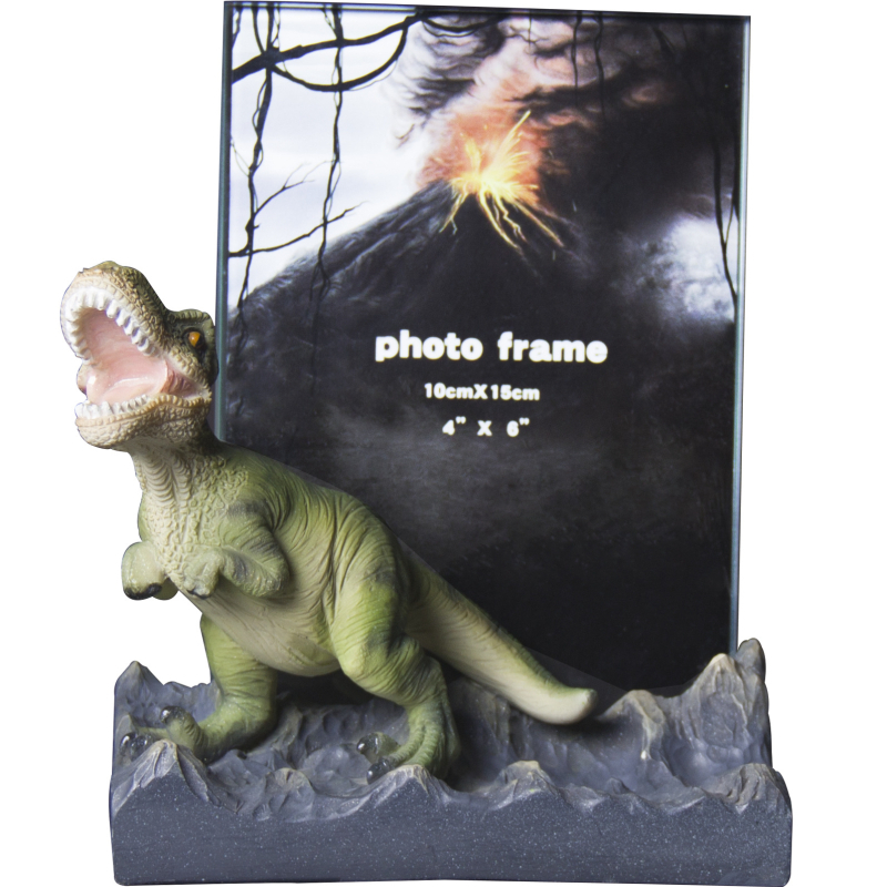 Fotorama od smole u dinosaura za djecu, staklena prednja stranica, stolni dekor, 6 inča, minimalistički 3D dizajn