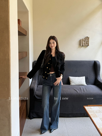 Ženske traperice LS Shuzhi, oprani mekani denim, jesen-zima, svestran slim kroj, hlače s klasičnim krojem u A kroju, model S1310