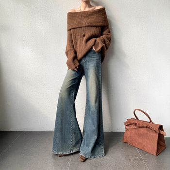 Ženske traperice s visokim strukom, denim, minimalistički stil, japansko-korejski ležerni stil, jesen 2025