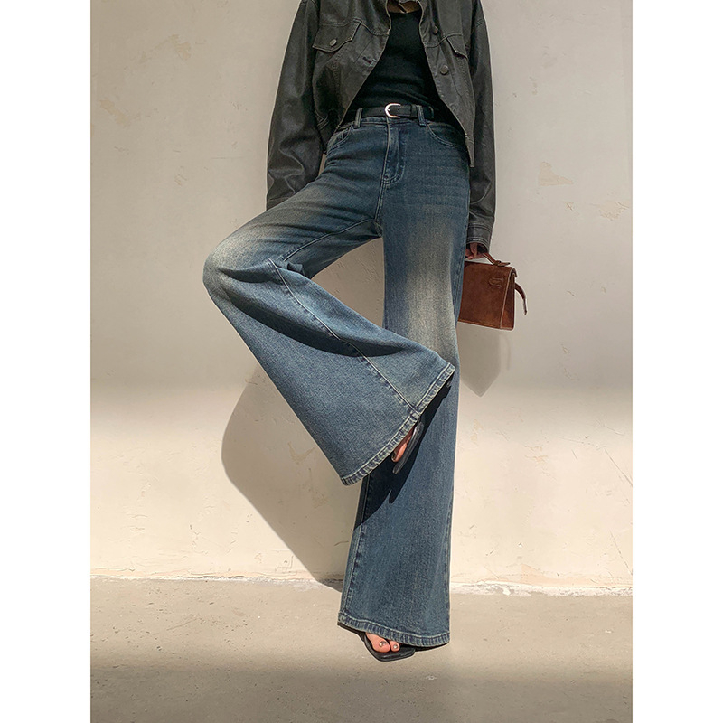 Ženske traperice s visokim strukom, denim, minimalistički stil, japansko-korejski ležerni stil, jesen 2025