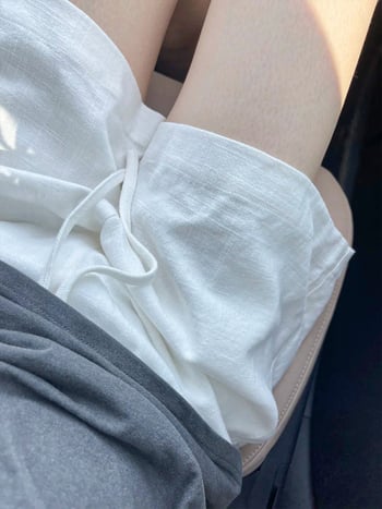 Bijeli ženski šorcevi od pamuka i lana s efektom ledenog svile, ljeto, visoki struk, mršav i slobodan A-linijski kroj, vintage stil, casual brzo sušeće sportske šortse