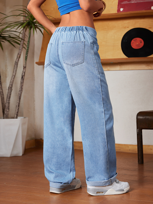 Denim hlače uskog kroja i ravnog kroja, svakodnevne, američki street stil