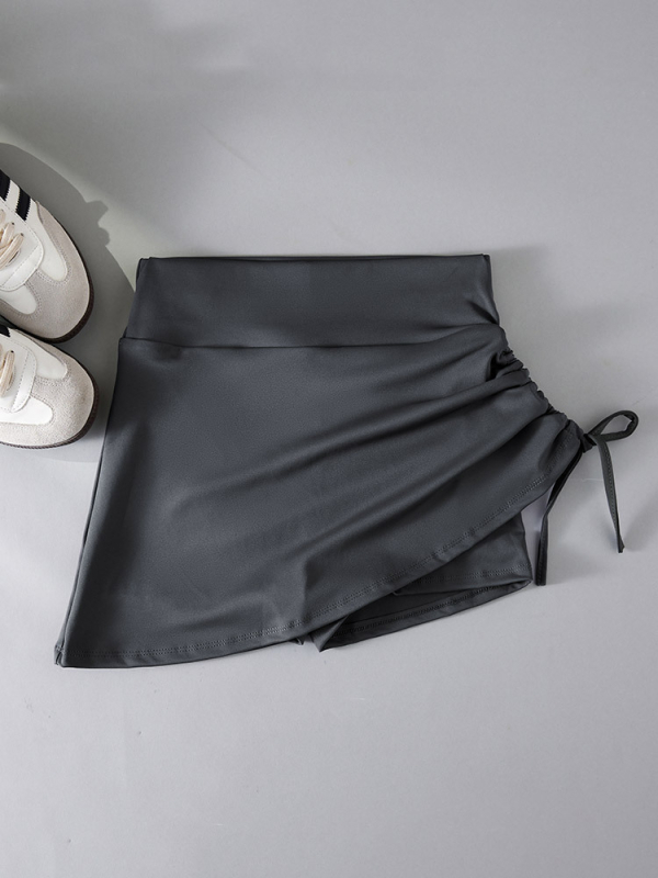 Ženske joga culotte hlače - ljeto, visok pojas, zatezanje trbuha, podizanje stražnjice, sportske šorceve sa suknjom za trčanje i trening