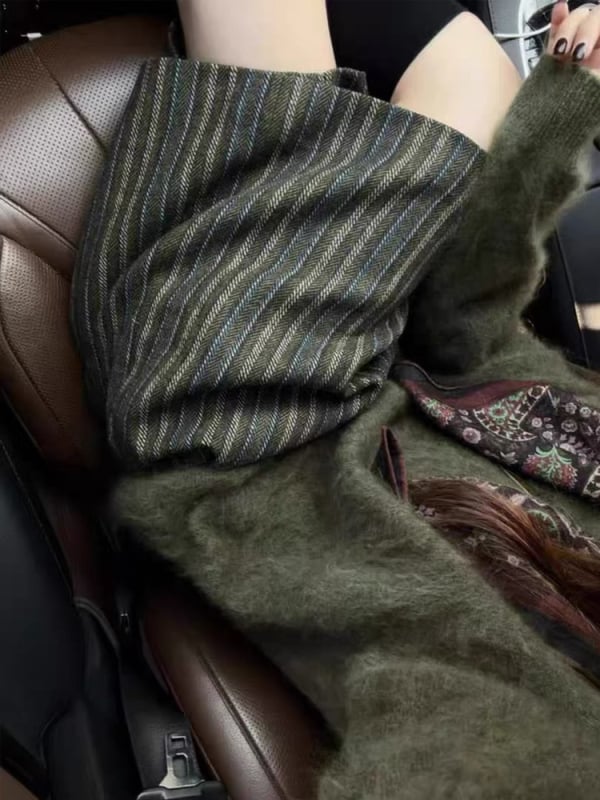 Ženske capri hlače s kariranim vunenim materijalom, široke nogavice, visok struk, casual zimski model 2025