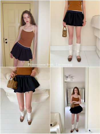 Ovinsyang plisirane culotte s iluzijom suknje, ženski ljetni casual sladak stil