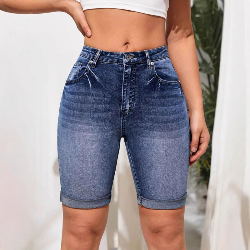 Ženski džins šorc s visokim strukom, svestran casual stil, 2025 nova kolekcija