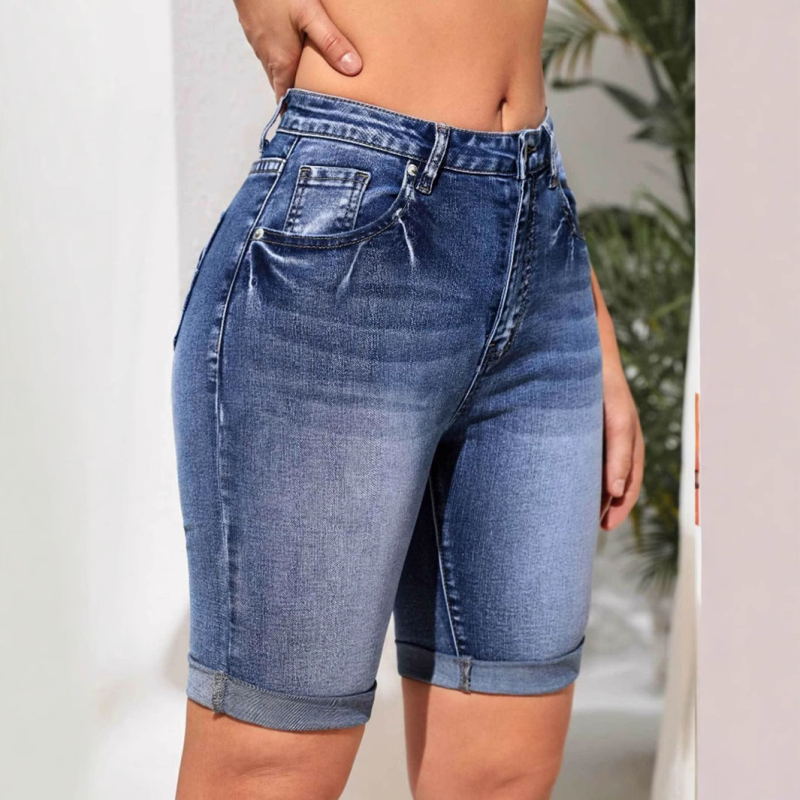 Ženski džins šorc s visokim strukom, svestran casual stil, 2025 nova kolekcija