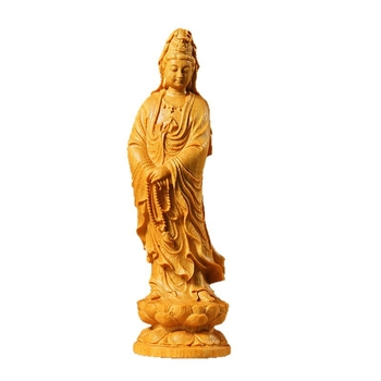 Statua Guanyin Bodhisattva, od sandalovog drveta, neoklasičnog stila, kućna dekoracija