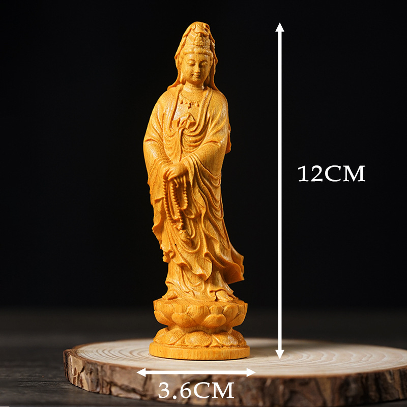 Statua Guanyin Bodhisattva, od sandalovog drveta, neoklasičnog stila, kućna dekoracija