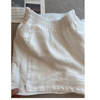 Korejski stil kratke hlače za ljeto, visok pojas, opušten kroj, široke nogavice, pokrivanje bokova