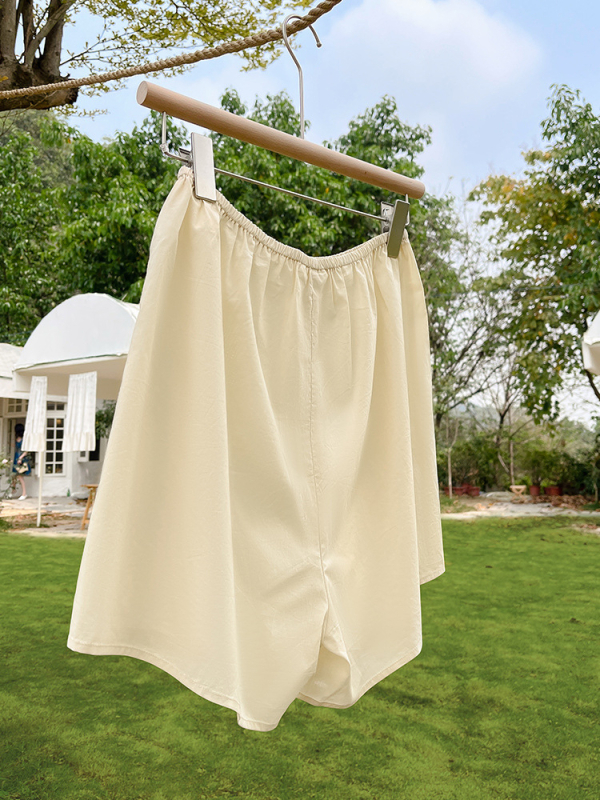 Ženske capri hlače od ice silk za kućnu upotrebu, udoban širok kroj, tanke, neprozračne