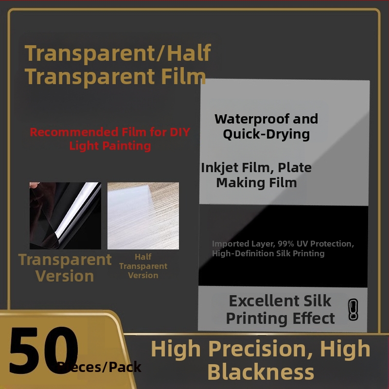 A3/A4 Filmový papier pre tlač inkoustom – mliečne biela vodotesná fólia pre sieťotlač na priehľadnom papieri pre svetelné maľovanie