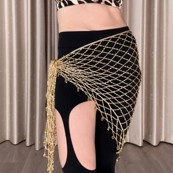 Ji Xiaobai Cherrydancer — Χειροποίητο τρίγωνο κασκόλ με βελονάκι για belly dance και jazz dance, ζώνη μέσης και hip scarf, φουλάρι άσκησης