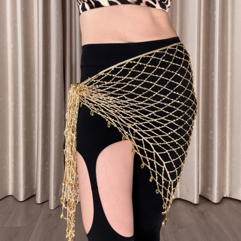 Ji Xiaobai Cherrydancer — Χειροποίητο τρίγωνο κασκόλ με βελονάκι για belly dance και jazz dance, ζώνη μέσης και hip scarf, φουλάρι άσκησης