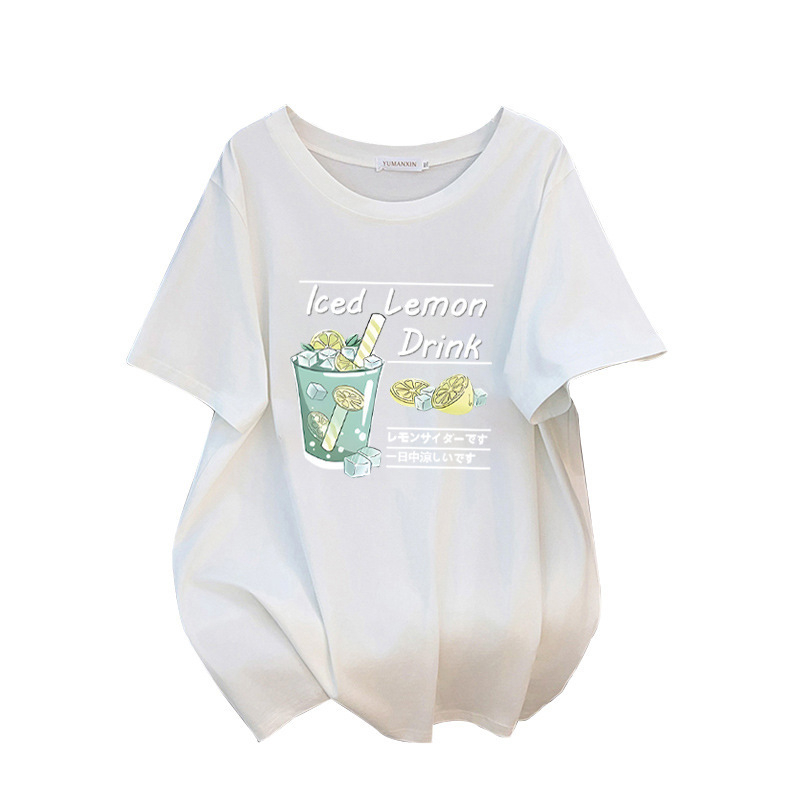 Zenski T-shirt s okruglim izrezom, kratkim rukavima, opuštenom kroju, srednje duljine, plus veličina (100–175 kg)