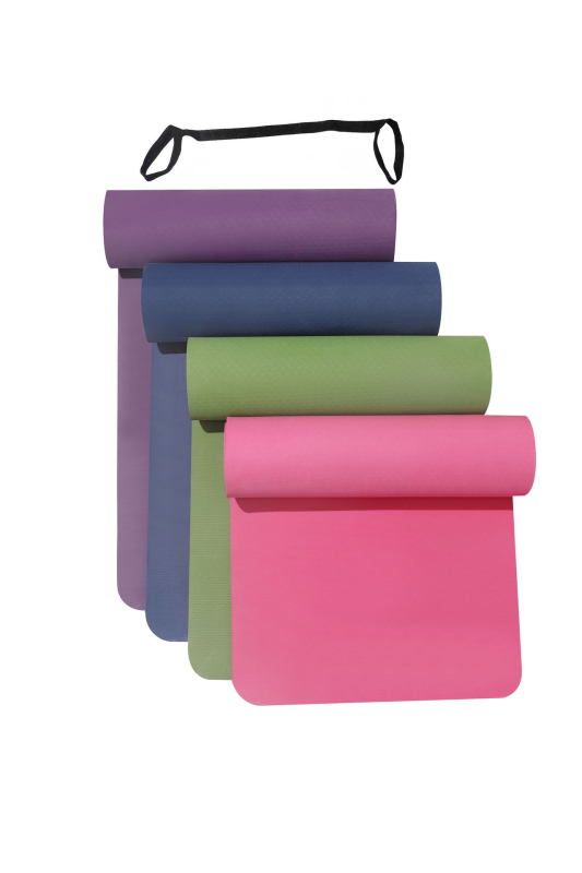 TPE joga podloga, plesna podloga, unutarnja fitness podloga, debljina 8 mm, dimenzije 183 × 61 cm, prugasti uzorak