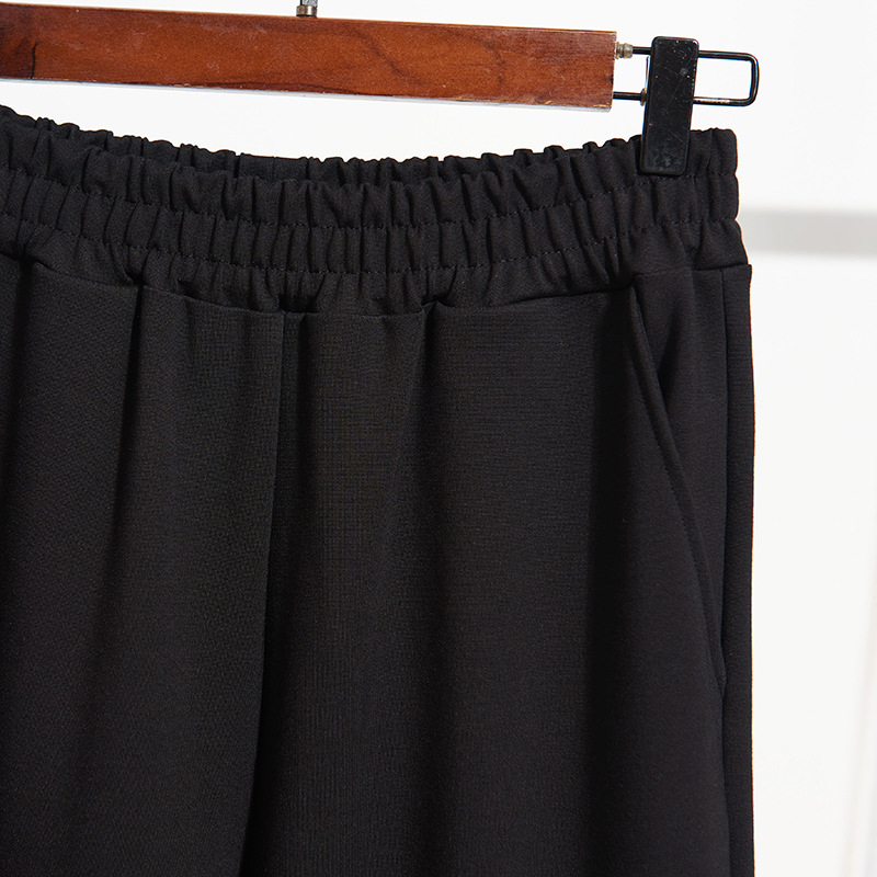 Ženske plus-size hlače, visokim pojasom, uski kroj, jednobojne, model K6082