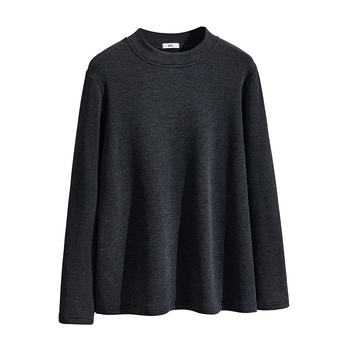 Ženska bluza plus veličine, s fleec podstavom, korejskog stila, poluvisoki ovratnik, vitka silueta S5705