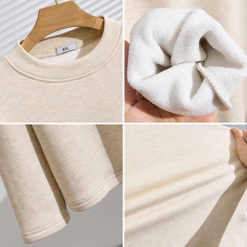 Ženska bluza plus veličine, s fleec podstavom, korejskog stila, poluvisoki ovratnik, vitka silueta S5705