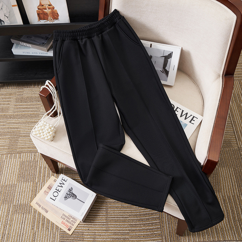 Jesenje plus veličine ženske hlače s fleeceom, casual uski kroj, korejski stil, model K6508
