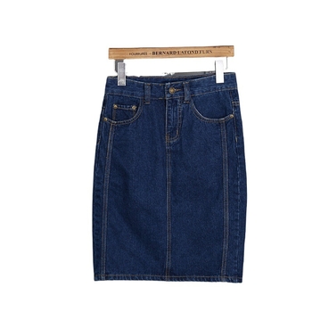Ženska denim midi suknja s visokim strukom, proljeće-ljeto, srednja dužina, pokriva bokove, velika veličina