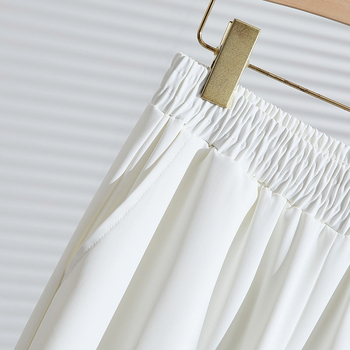 Plusz méretű női nyári gyorsan száradó, casual nadrág koreai-japán laza stílusban, bő szabás, cropped hossz, nylon, K6727