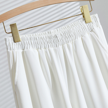 Plusz méretű női nyári gyorsan száradó, casual nadrág koreai-japán laza stílusban, bő szabás, cropped hossz, nylon, K6727