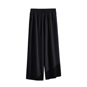 Plusz méretű női nyári gyorsan száradó, casual nadrág koreai-japán laza stílusban, bő szabás, cropped hossz, nylon, K6727