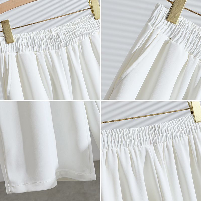 Plusz méretű női nyári gyorsan száradó, casual nadrág koreai-japán laza stílusban, bő szabás, cropped hossz, nylon, K6727