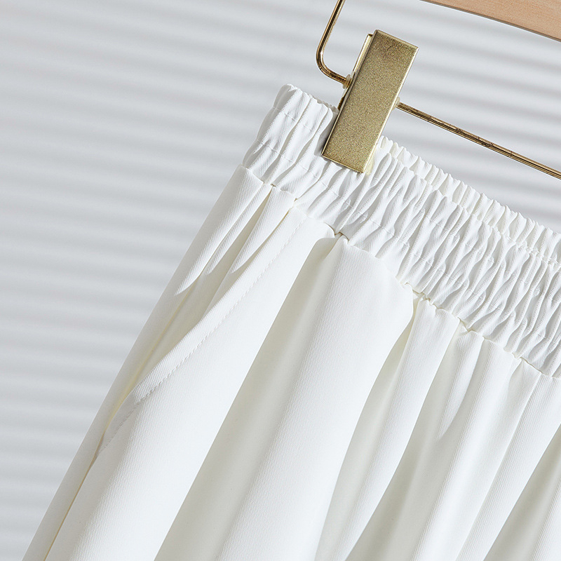 Plusz méretű női nyári gyorsan száradó, casual nadrág koreai-japán laza stílusban, bő szabás, cropped hossz, nylon, K6727