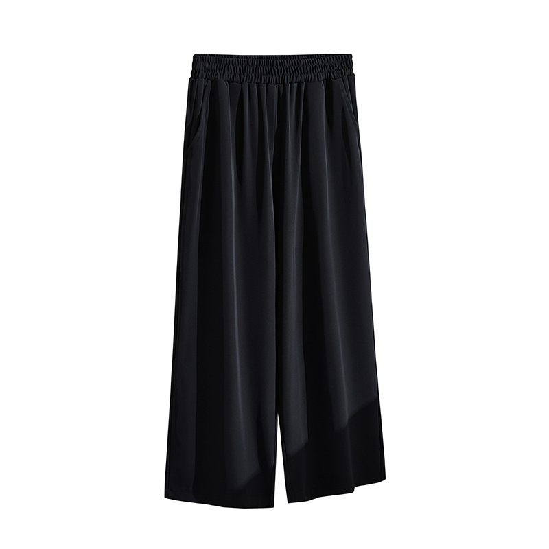 Plusz méretű női nyári gyorsan száradó, casual nadrág koreai-japán laza stílusban, bő szabás, cropped hossz, nylon, K6727
