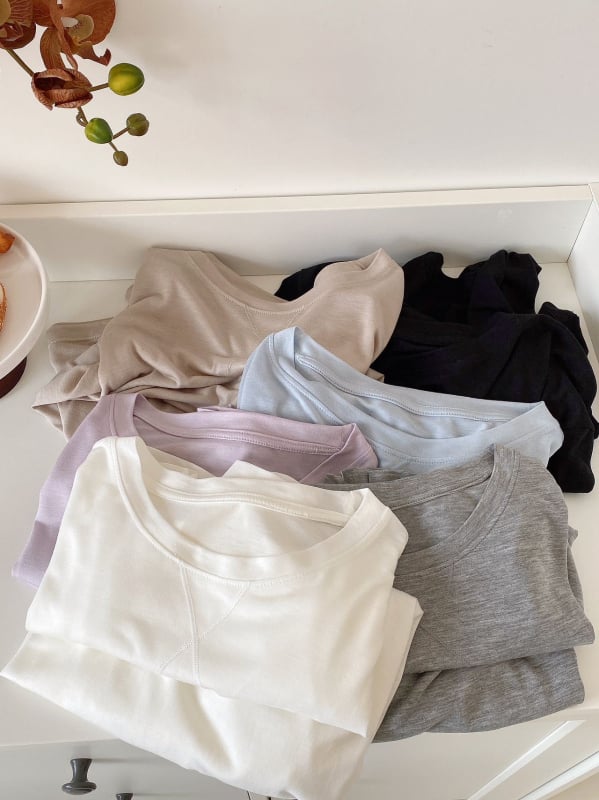 Lagani top od Lyocell (Tencel) s okruglim izrezom, dugim rukavima, zaštita od sunca za ljeto