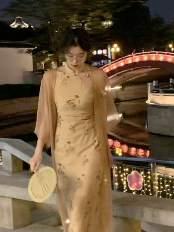 Nova cheongsam haljina u kineskom stilu s halter ovratnikom za žene, bez rukava, ljetni uski kroj, mala veličina, nacionalni stil