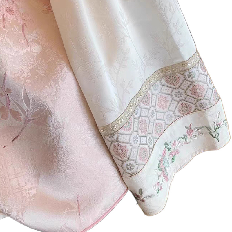 Nova kineskog stila vest s kopčama i džakard košulom, ženski dvodijelni set, proljeće 2025, elegantan top.