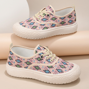 Ženske platnene tenisice lagane prozračne s vezanjem i slip-on dizajnom za svakodnevnu upotrebu
