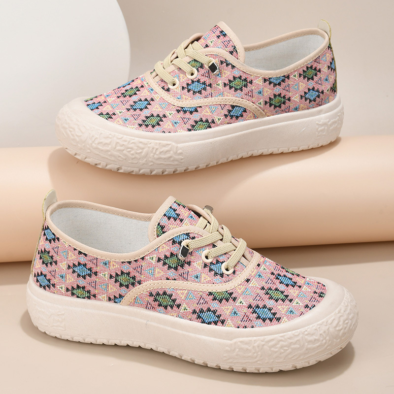 Ženske platnene tenisice lagane prozračne s vezanjem i slip-on dizajnom za svakodnevnu upotrebu