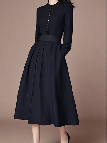 8616 Crna haljina u Hepburn stilu za formalne prilike, elegantna i profinjena