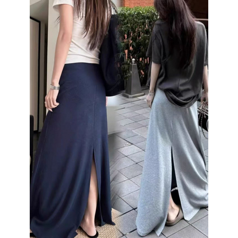 Nova stil duga suknja sa stražnjim prorezom, drapirana, labava i podesiva.