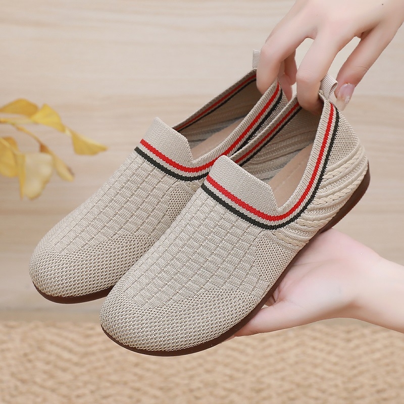 Ženske platnene mokasine s mekom potplatom, slip-on, okrugli vrh, udobne i otporne za proljeće
