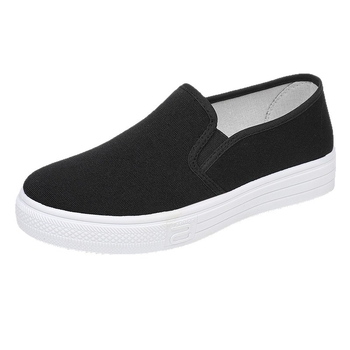 Ženske bijele platnene slip-on tenisice s debelim đonom, casual obuća za medicinske sestre