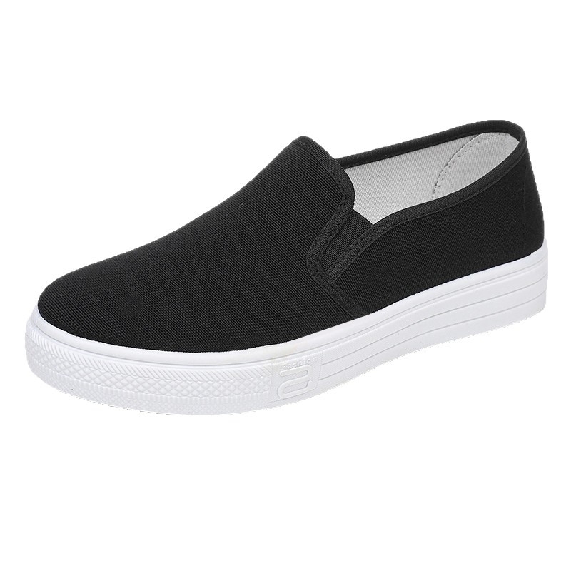 Ženske bijele platnene slip-on tenisice s debelim đonom, casual obuća za medicinske sestre