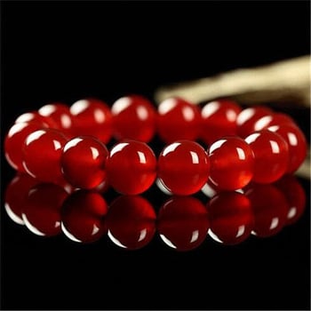 Narukvica od crvenog ahata s okruglim perlama, 8–20 mm, unisex, geometrijski nakit