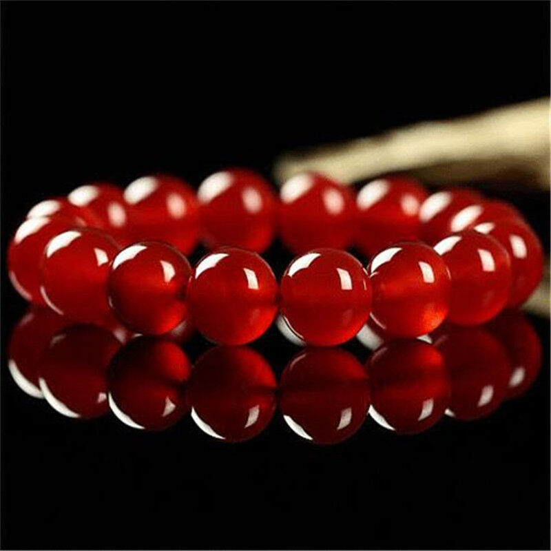 Narukvica od crvenog ahata s okruglim perlama, 8–20 mm, unisex, geometrijski nakit