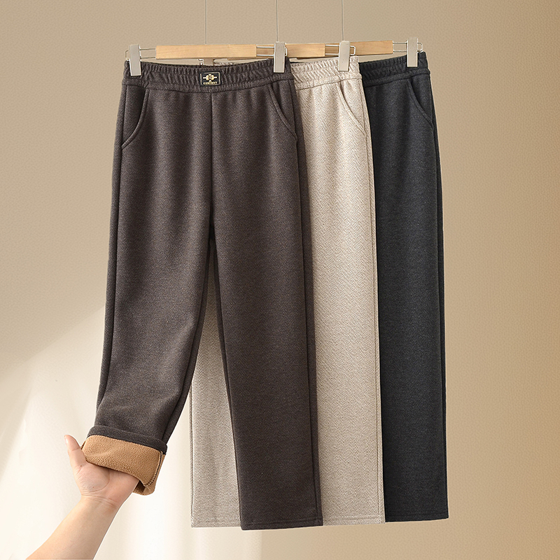 Pantaloni de iarnă pentru femei, cu căptușeală din fleece, talie înaltă, croială dreaptă, calzi