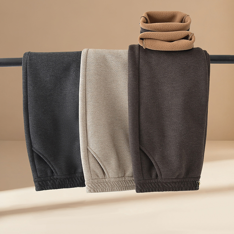 Pantaloni de iarnă pentru femei, cu căptușeală din fleece, talie înaltă, croială dreaptă, calzi