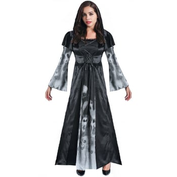 Halloween kostim za odrasle, veličina M-XXL, kostim vještice s lubanjom za pozornicu