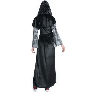 Halloween kostim za odrasle, veličina M-XXL, kostim vještice s lubanjom za pozornicu