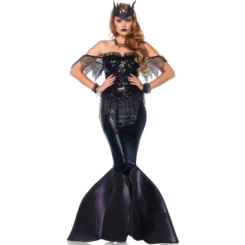 Halloween kostim sirena-vještica za cosplay, scenski i večernji outfit, za odrasle, veličina M-XXL